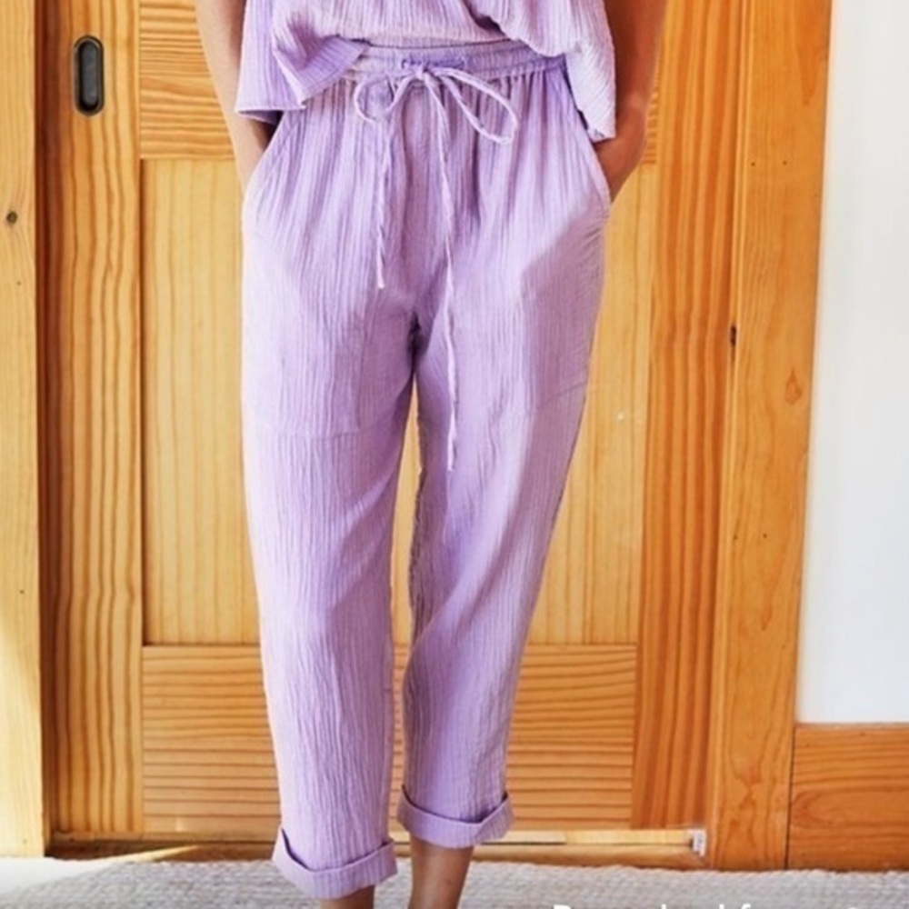 Emerson Fry Lilac Cropped Drawstring Pants